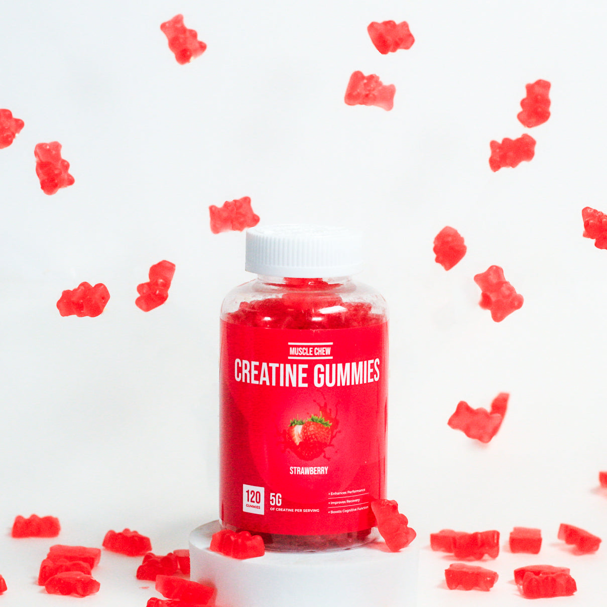 Muscle Chew Creatine Gummies - 5g Creatine per Serving - 30 day supply - For Muscle, Strength, Fitness, Brain Health