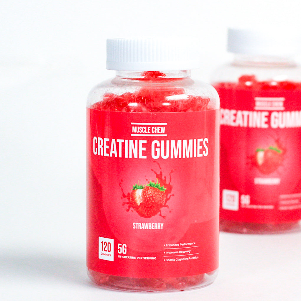 Muscle Chew Creatine Gummies - 5g Creatine per Serving - 30 day supply - For Muscle, Strength, Fitness, Brain Health