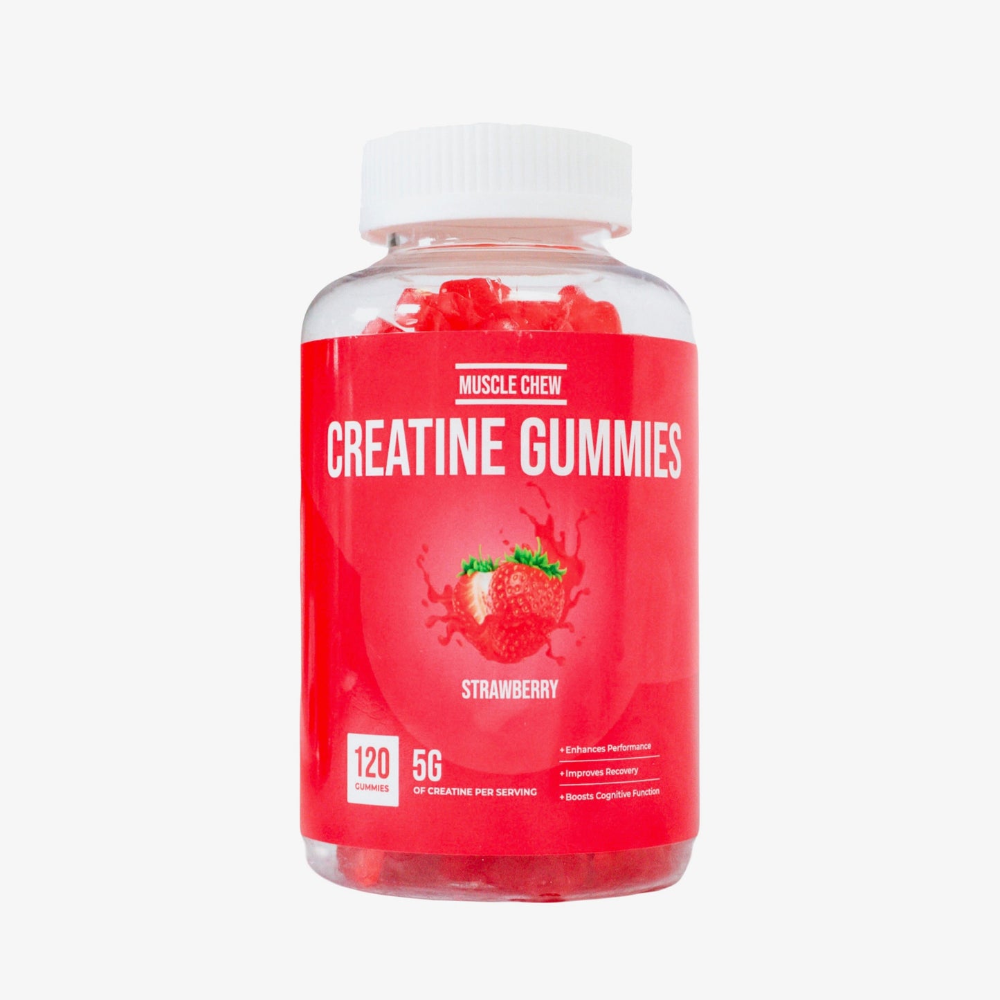 Muscle Chew Creatine Gummies - 5g Creatine per Serving - 30 day supply - For Muscle, Strength, Fitness, Brain Health